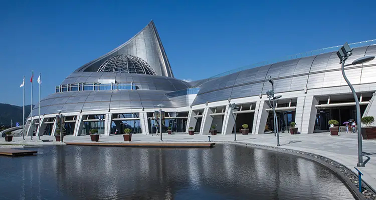 Exterior photography of the Ningbo Seaport Museum in China.