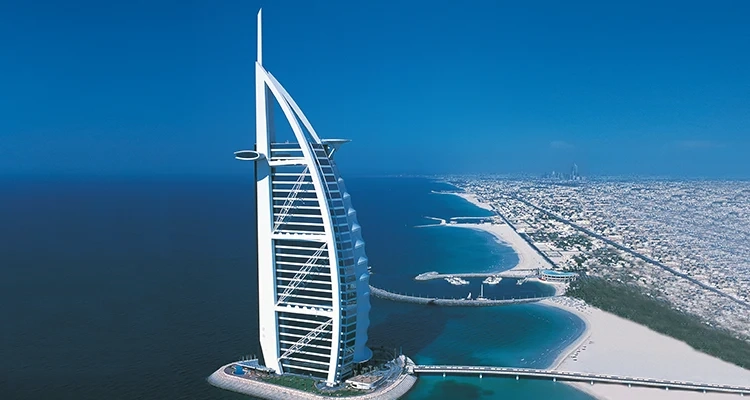 Vogelperspektive des Burj Al Arab