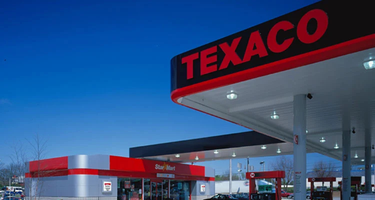 View of the petrol station TEXACO, worldwide