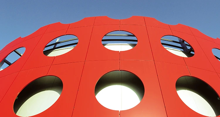 Front view of the Mercator Shopping Center building in Slovenia.
