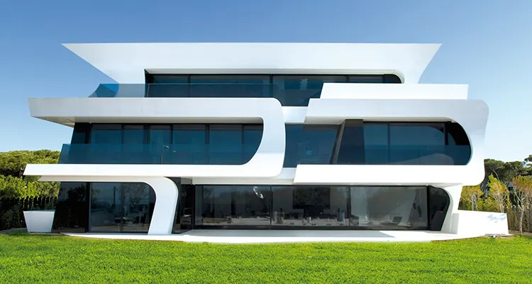 View of the residential building in Spain.